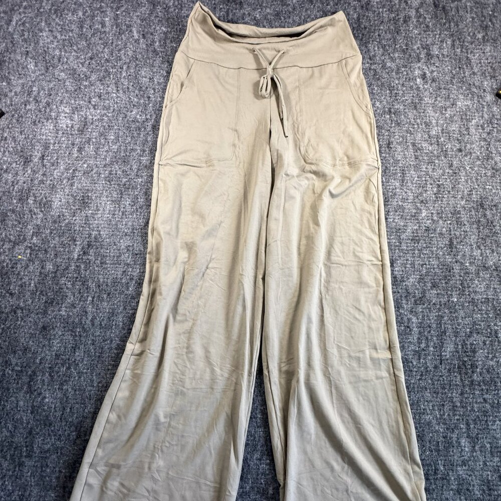 Wide leg lounge pant - Khaki Drawstring size M NWOT